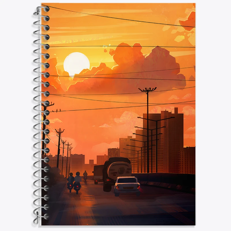 دفتر نت موسیقی 50 برگ خندالو طرح غروب در خیابان کد F12553