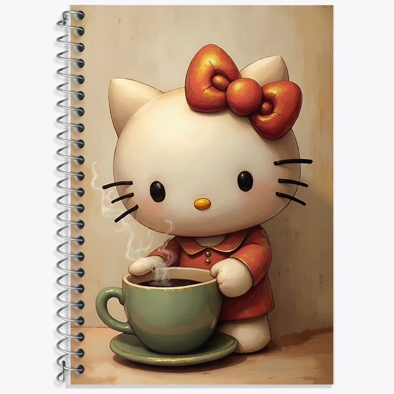 دفتر زبان 50 برگ خندالو مدل دو خط طرح هلو کیتی (Hello Kitty) کد F11704