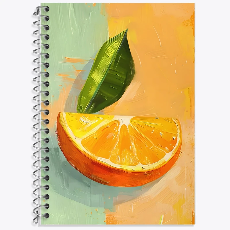 دفتر زبان 50 برگ خندالو مدل سه خط طرح پرتقال کد F9948