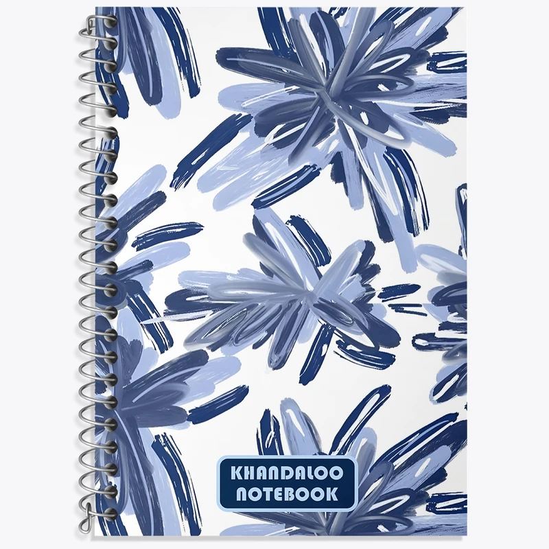 دفتر زبان دوخط 50 برگ خندالو طرح گل آبی کد N6113