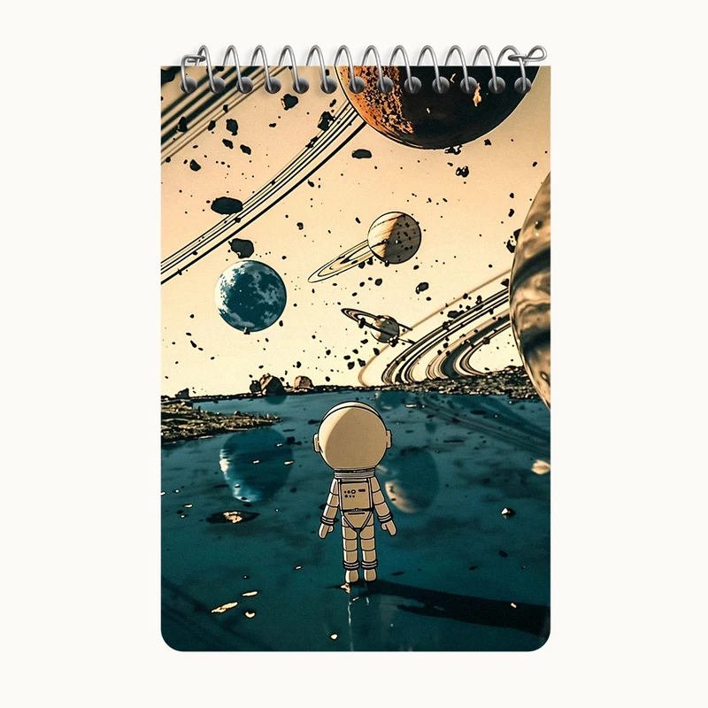 دفتر یادداشت 50 برگ خندالو طرح فضانورد کد F6046