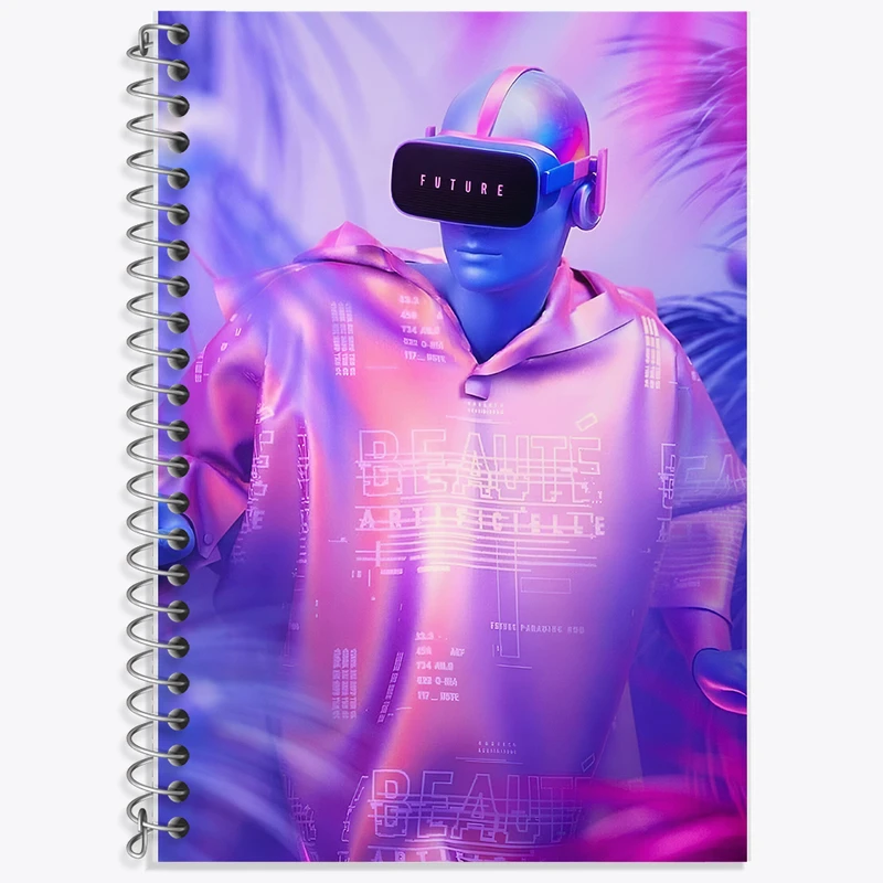 دفتر زبان 50 برگ خندالو مدل دو خط طرح آینده کد F9657