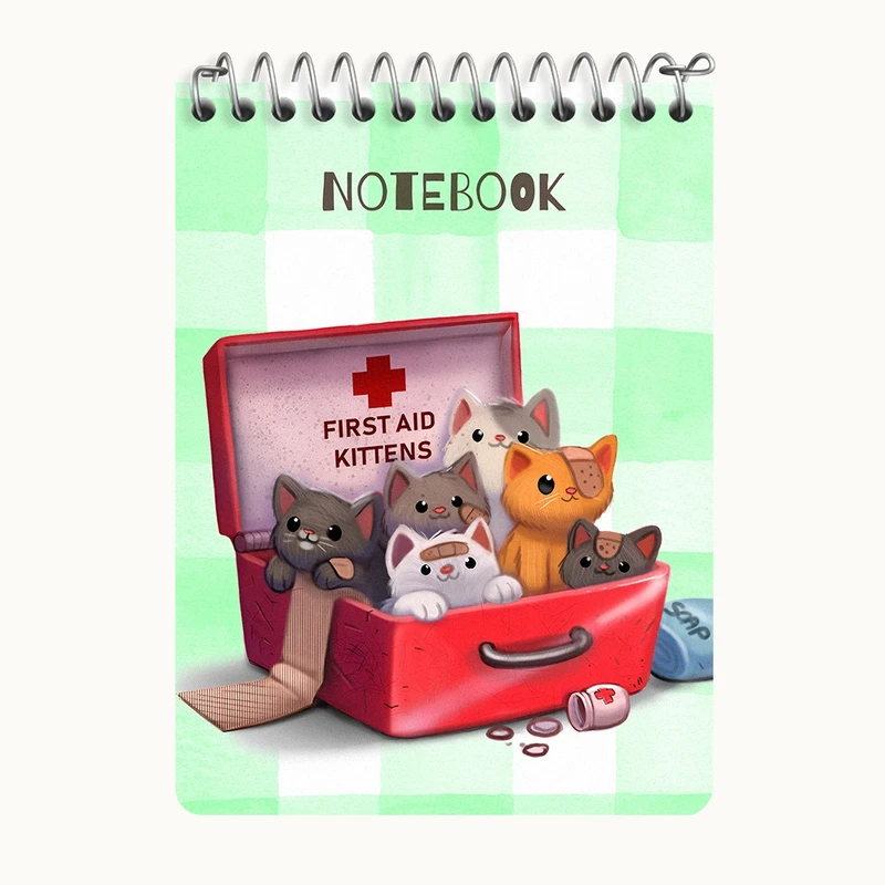 دفتر یادداشت 50 برگ خندالو طرح گربه های زخمی بامزه کد N6536