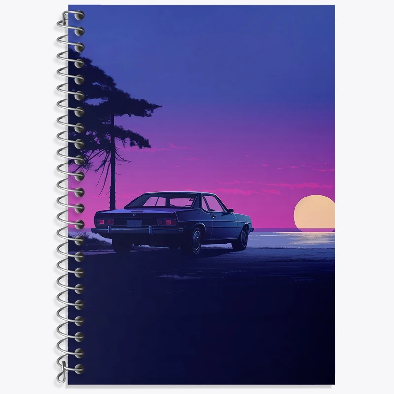 دفتر زبان 50 برگ خندالو مدل سه خط طرح ماشین کلاسیک کد F3073