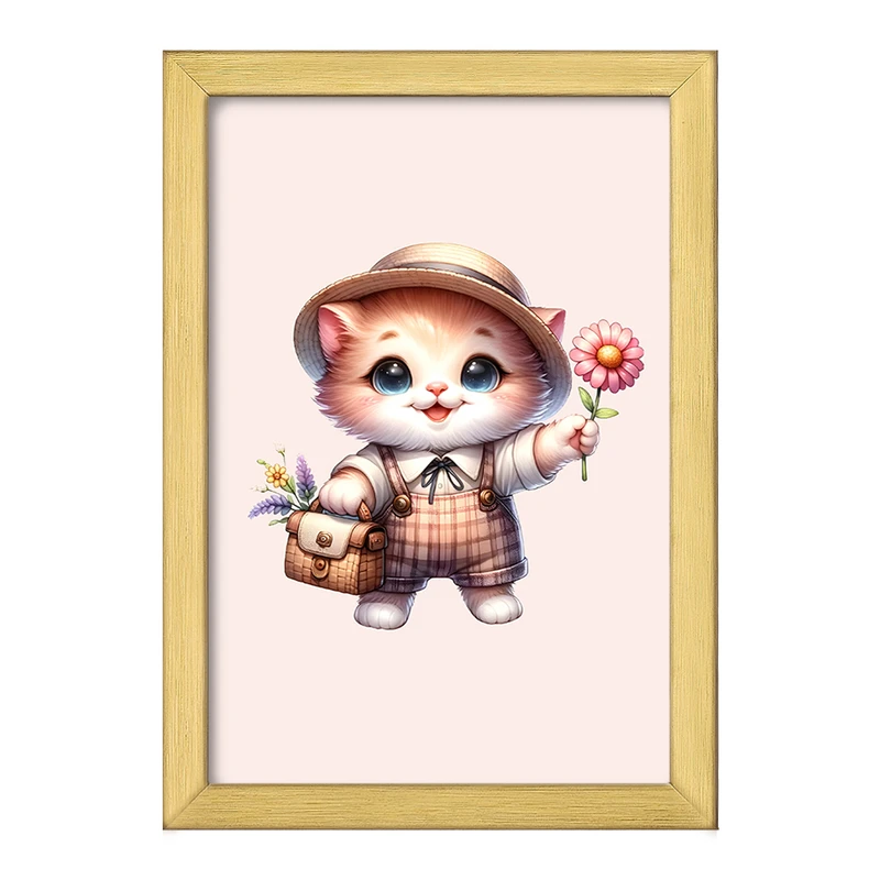 تابلو خندالو طرح گربه بامزه کد F5416