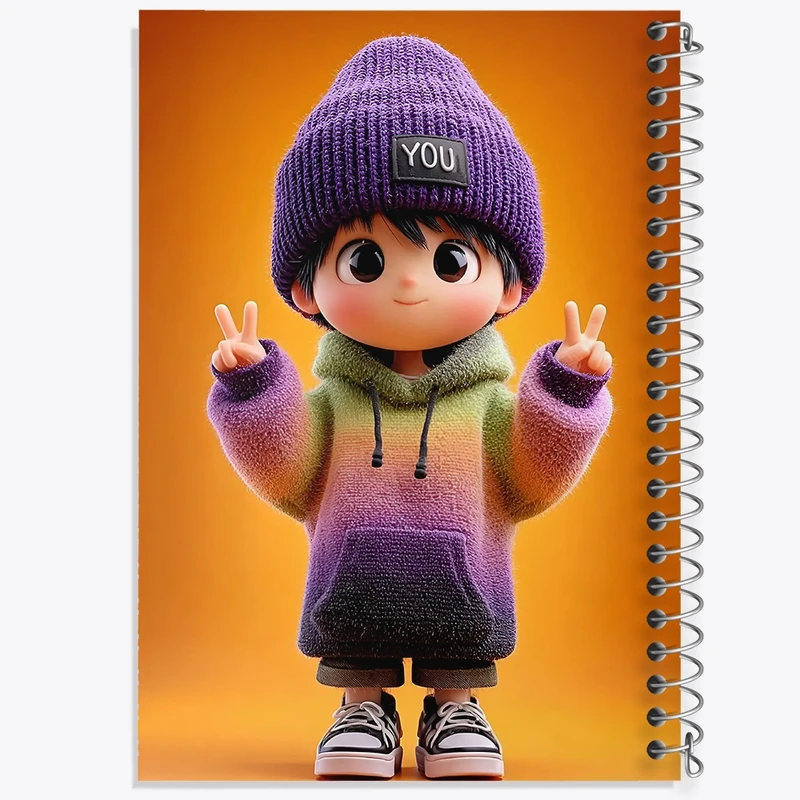 دفتر ژورنال نویسی 50 برگ خندالو مدل نقطه ای طرح پسرانه بامزه کد N8377