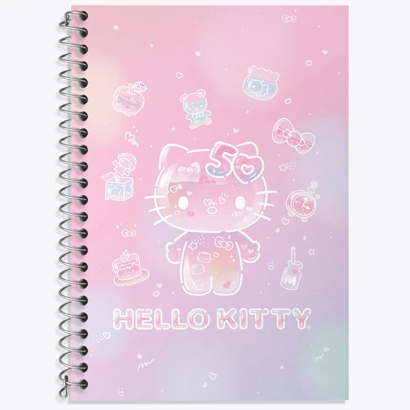 دفتر زبان 50 برگ خندالو مدل سه خط طرح هلو کیتی (Hello Kitty) کد N9095