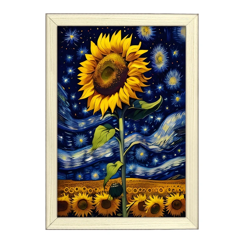 تابلو خندالو طرح گل آفتابگردان ونگوگ کد F1409