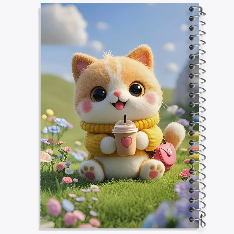 دفتر طراحی 50 برگ خندالو طرح گربه بامزه کد F11808