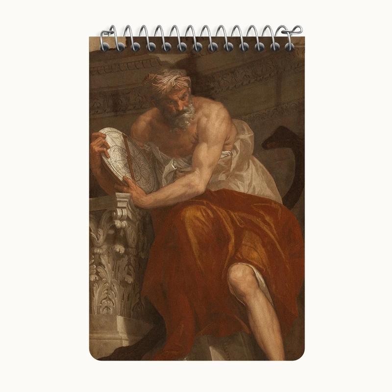 دفتر یادداشت 50 برگ خندالو طرح نقاشی تمثیل جهت یابی با اسطرلاب اثر پائولو ورونزه کد F12238