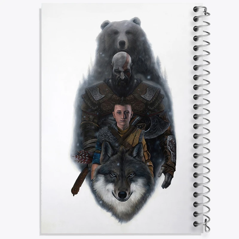 دفتر طراحی 50 برگ خندالو طرح کریتوس اتریوس و فنریر گاد آف وار کد 30403