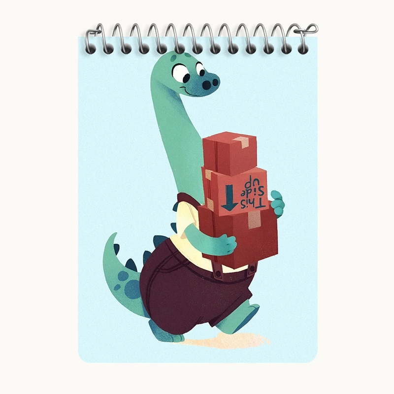 دفتر یادداشت 50 برگ خندالو طرح دایناسور بامزه کد N6146