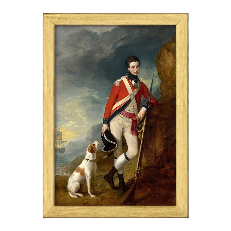 تابلو خندالو طرح نقاشی افسر هنگ چهارم پیاده اثر توماس گینزبرو کد F12488