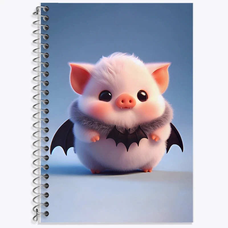 دفتر زبان 50 برگ خندالو مدل دو خط طرح خوک کد F8553