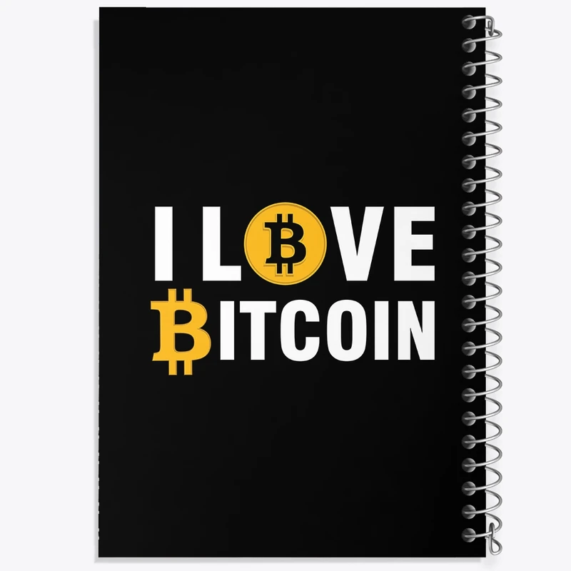 دفتر طراحی 50 برگ خندالو طرح I Love Bitcoin  کد 10889