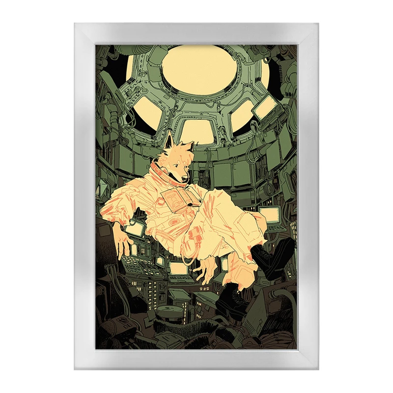 تابلو خندالو طرح گرگ حیوانات بامزه  کد 21072