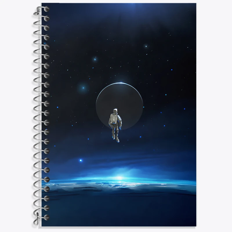 دفتر زبان 50 برگ خندالو مدل دو خط طرح فضانورد کد F12532