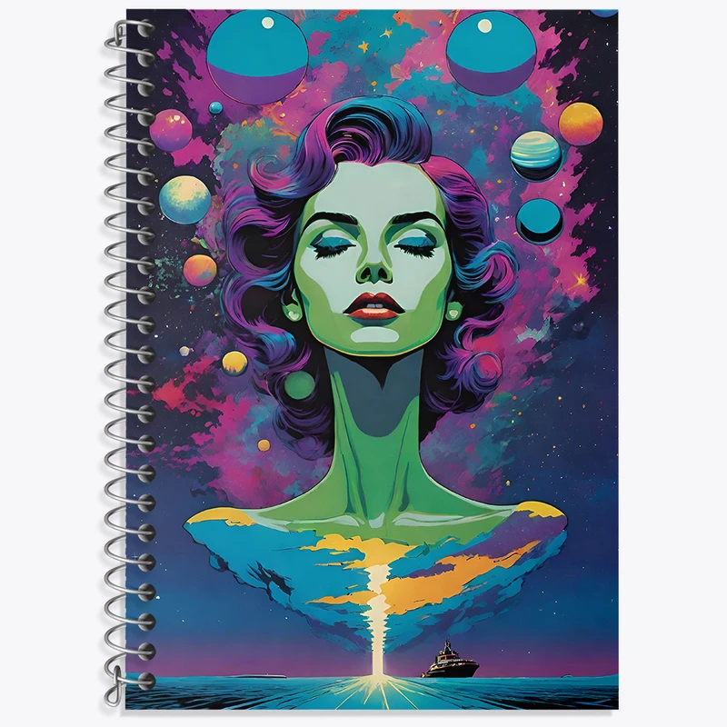 دفتر زبان دوخط 50 برگ خندالو طرح انتزاعی کد F4764