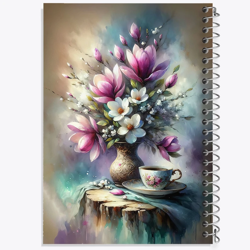 دفتر مشق 100 برگ خندالو طرح گلدان گل کد N6997