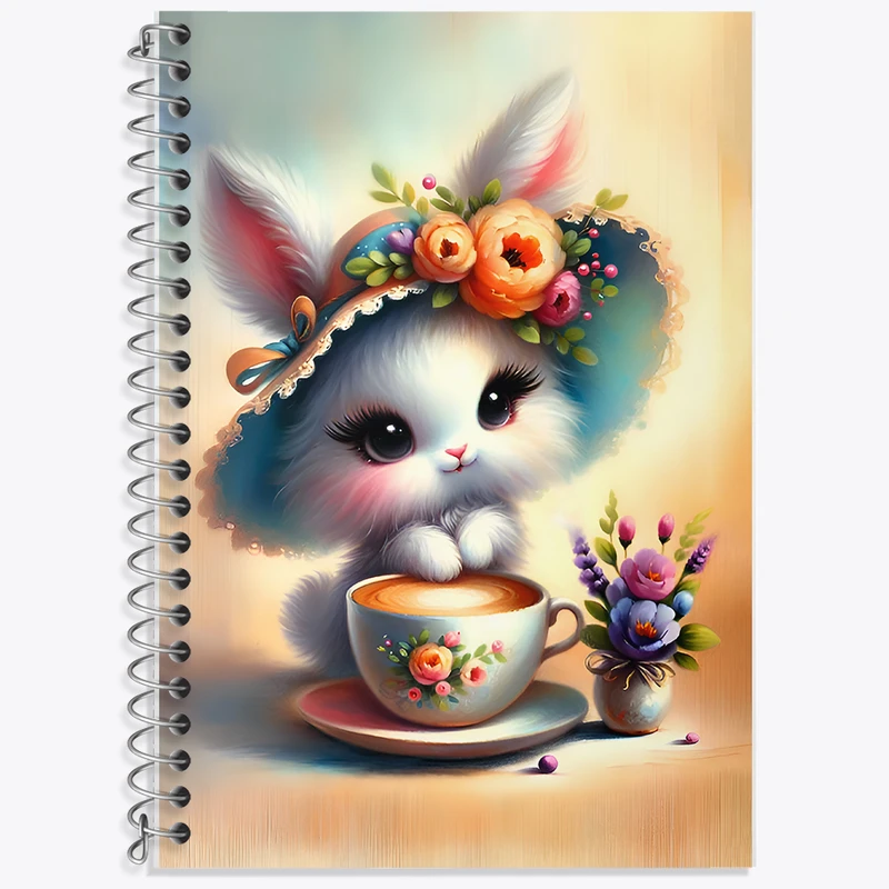 دفتر زبان 50 برگ خندالو مدل دو خط طرح خرگوش کد F11591