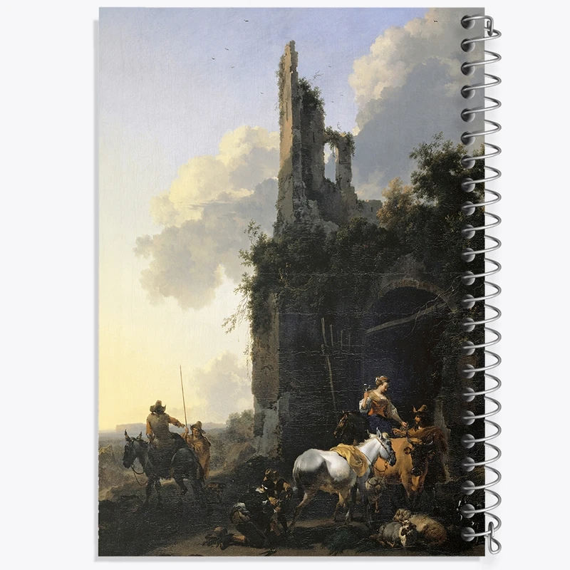 دفتر طراحی 50 برگ خندالو طرح نقاشی استراحت در مقابل یک میخانه اثر نیکلاس پیترز برچم کد F12322