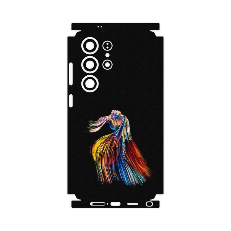 برچسب پوششی ماهوت مدل Rainbow Hair Digital Art-FullSkin مناسب برای گوشی موبایل سامسونگ Galaxy S25 Ultra