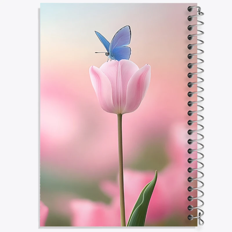 دفتر نقاشی 50 برگ خندالو طرح گل لاله و پروانه کد F11195