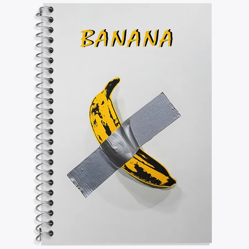 دفتر زبان 50 برگ خندالو مدل سه خط طرح تابلو  موز(Banana) کد N7463