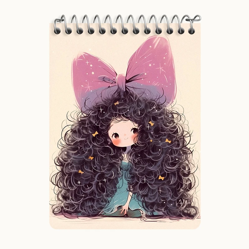 دفتر یادداشت 50 برگ خندالو طرح دختر مو فرفری کد N5795