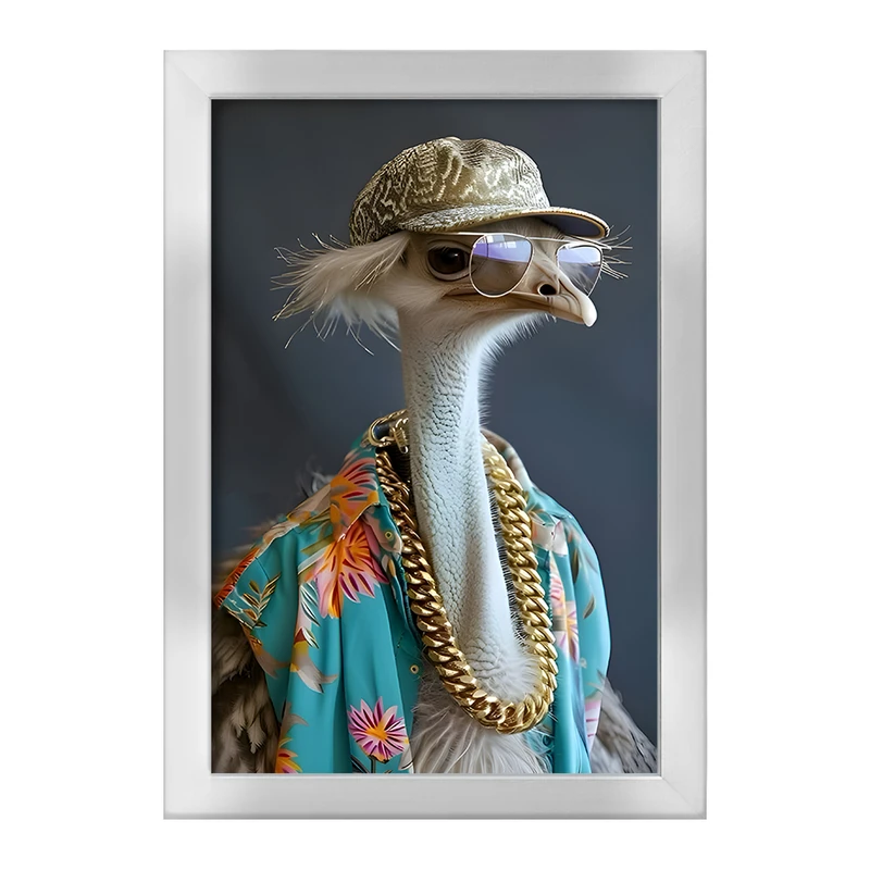 تابلو خندالو طرح شتر مرغ پولدار کد F12749