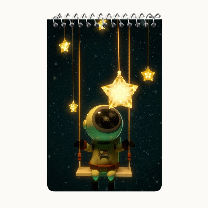 دفتر یادداشت 50 برگ خندالو طرح فضانورد کد F6440