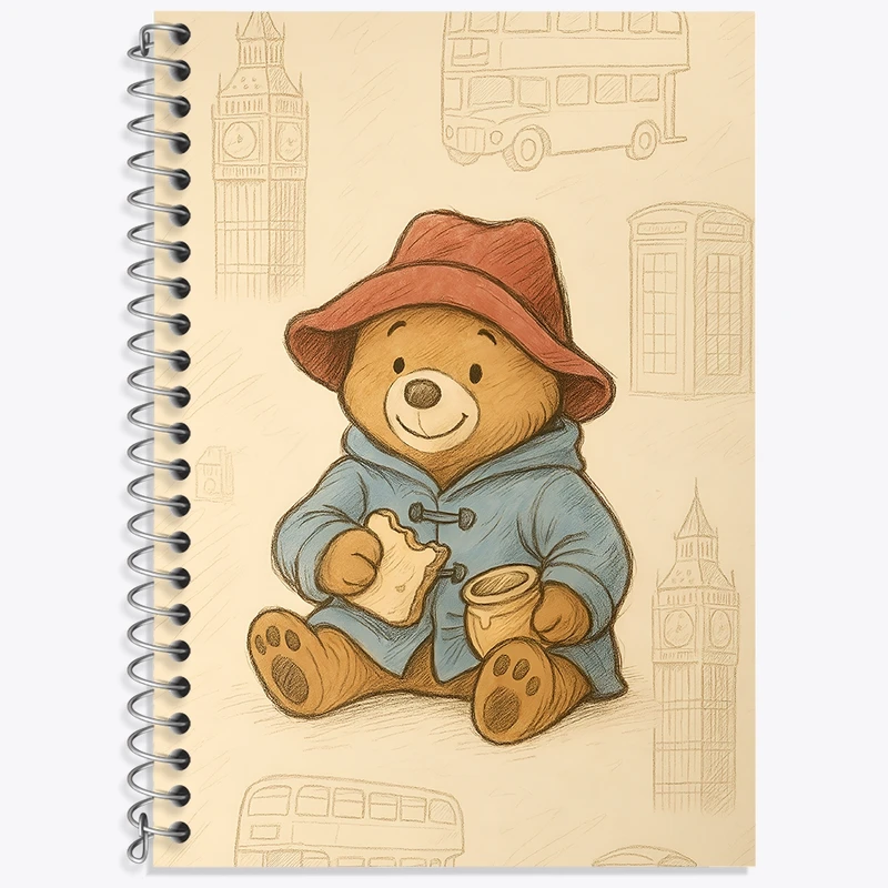 دفتر زبان 50 برگ خندالو مدل سه خط طرح خرس تدی کد N8460