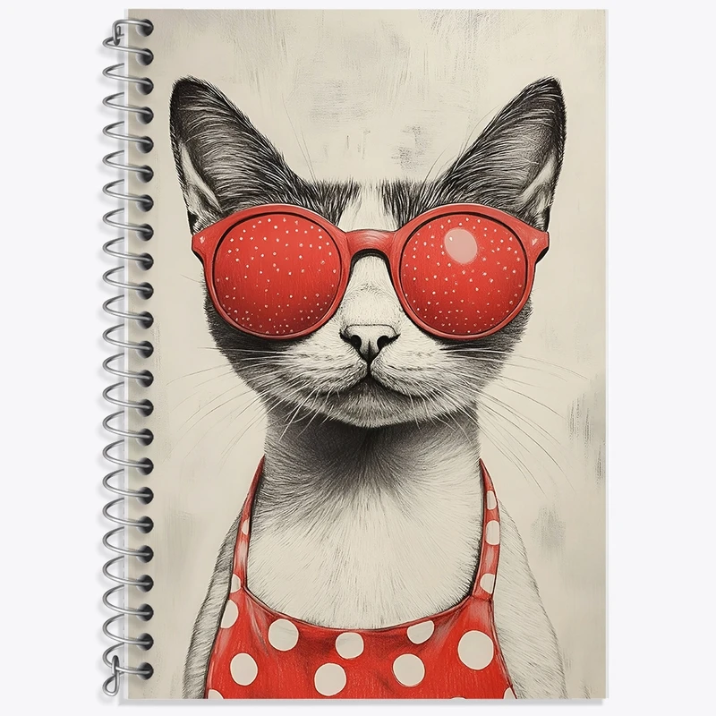 دفتر زبان 50 برگ خندالو مدل سه خط طرح گربه کد F10319