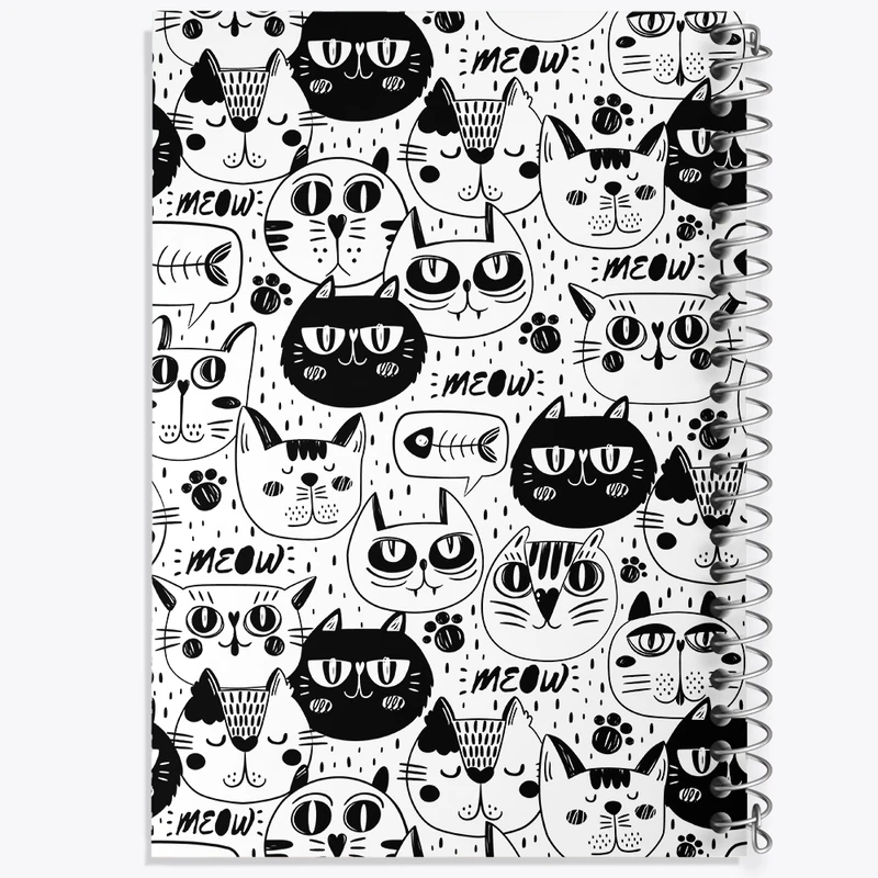 دفتر طراحی 50 برگ خندالو طرح گربه (Cat) کد N260