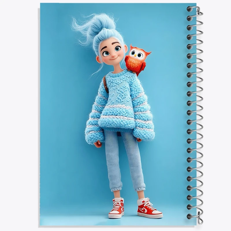 دفتر شطرنجی 50 برگ خندالو طرح دخترانه بامزه کد N8369