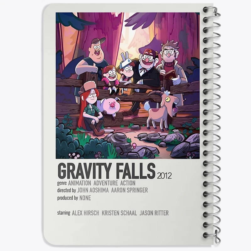 دفتر یادداشت 50 برگ خندالو طرح آبشار جاذبه (Gravity Falls) کد F13107