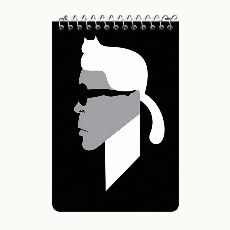 دفتر یادداشت 50 برگ خندالو طرح کارل لاگرفلد (Karl Lagerfeld) کد F6414