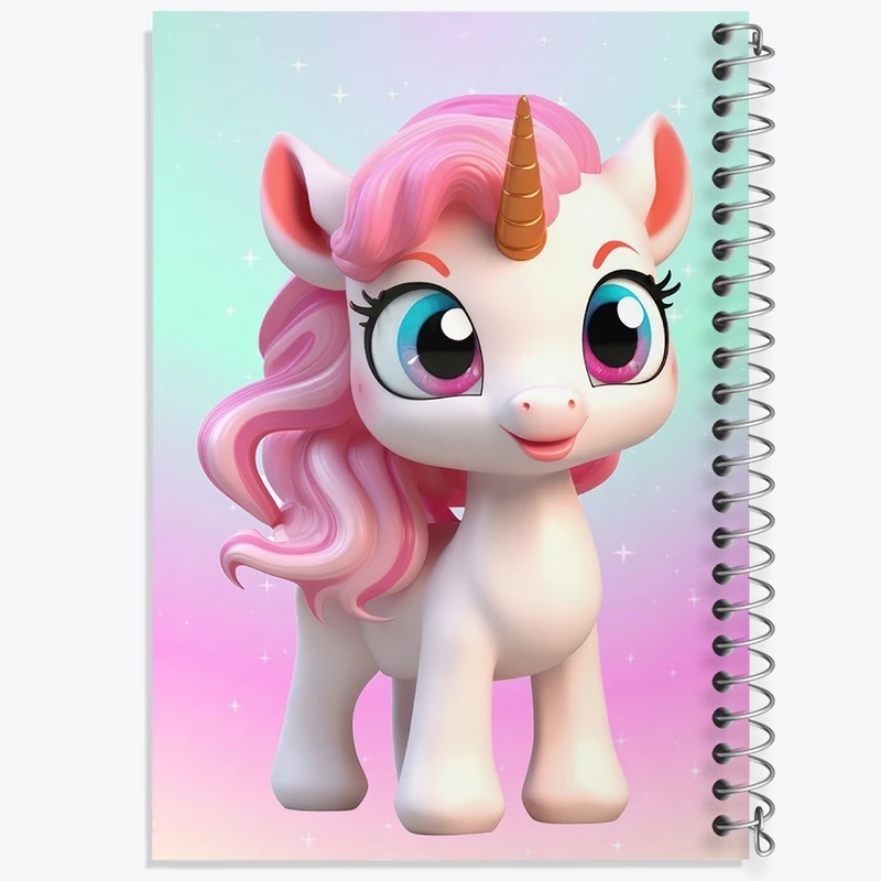 دفتر طراحی 50 برگ خندالو طرح اسب تک شاخ کد F2569