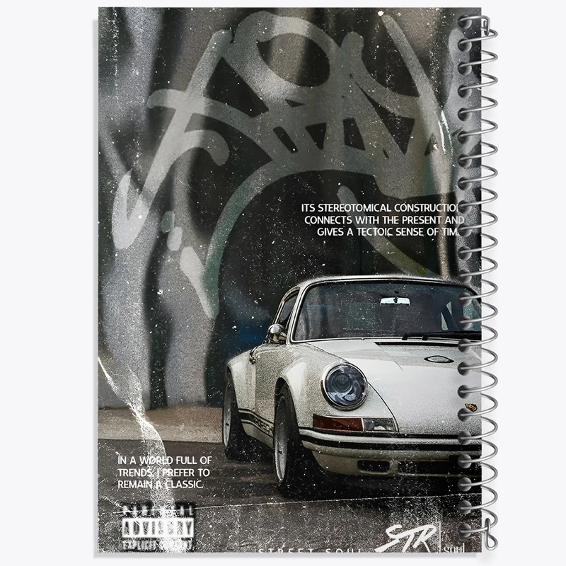 دفتر ژورنال نویسی 50 برگ خندالو مدل نقطه ای طرح پورشه (Porsche) کد F13521