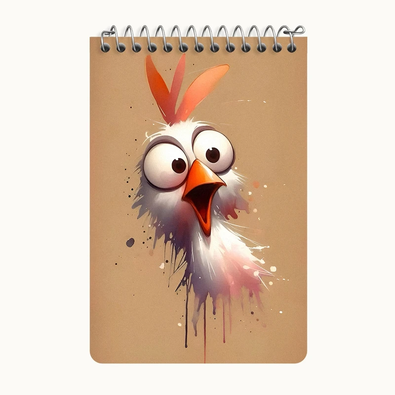 دفتر یادداشت 50 برگ خندالو طرح جوجه ی متعجب کد F7937