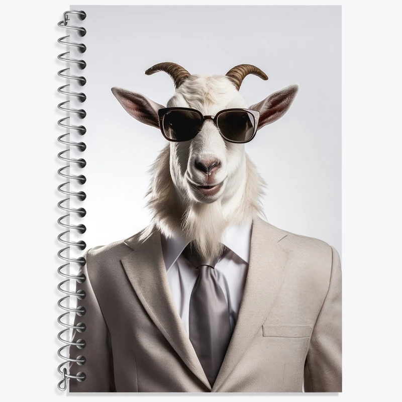 دفتر زبان 50 برگ خندالو مدل سه خط طرح بز بامزه کد F3230