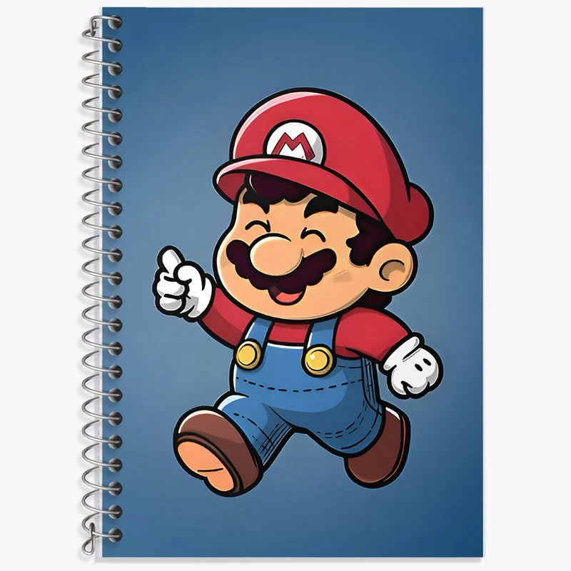 دفتر زبان 50 برگ خندالو مدل سه خط طرح سوپر ماریو (Super Mario) کد F9424