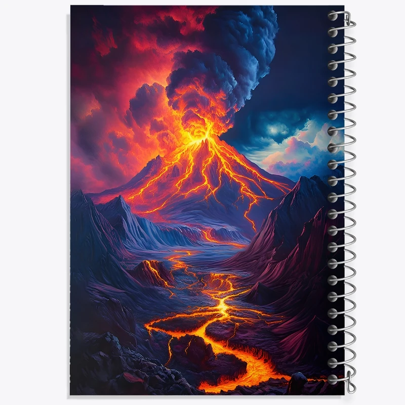 دفتر طراحی 50 برگ خندالو طرح کوه آتشفشان کد F12099