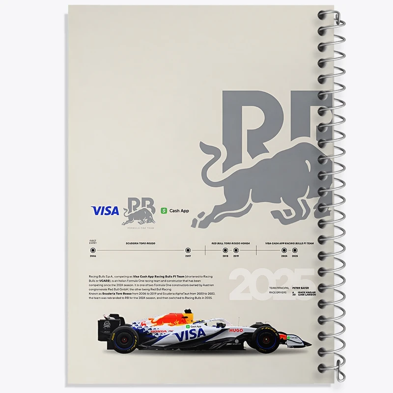 دفتر لیست خرید 50 برگ خندالو طرح اسکودریا آلفاتاوری (Scuderia AlphaTauri) کد F13488