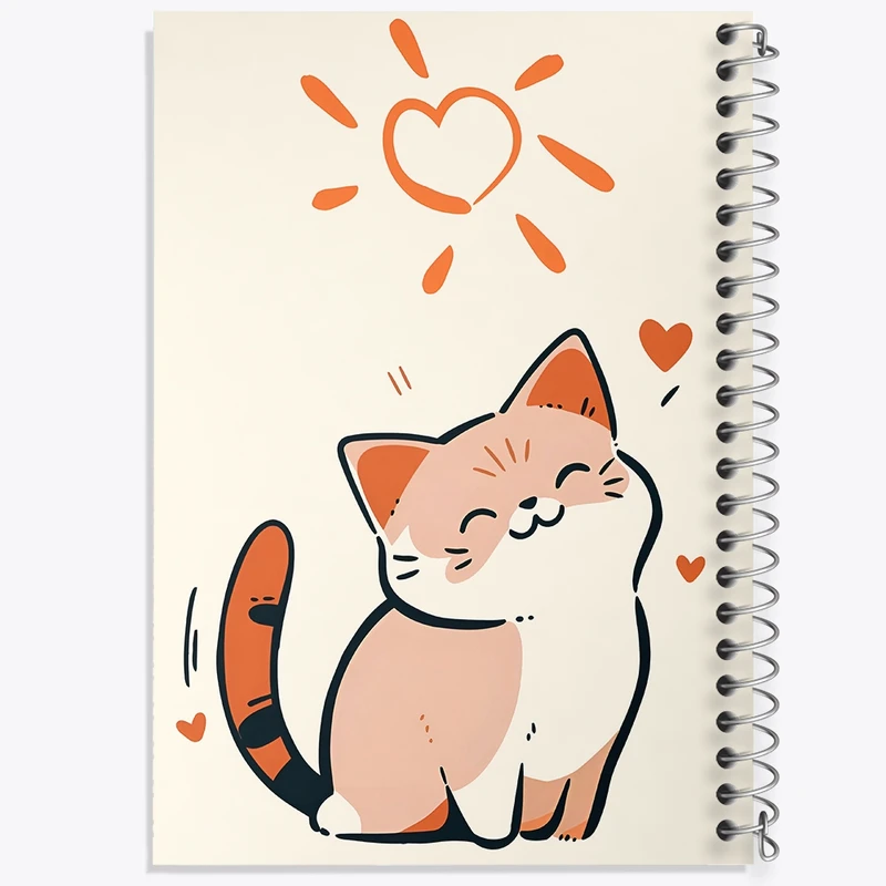 دفتر طراحی 50 برگ خندالو طرح گربه کیوت کد F4242