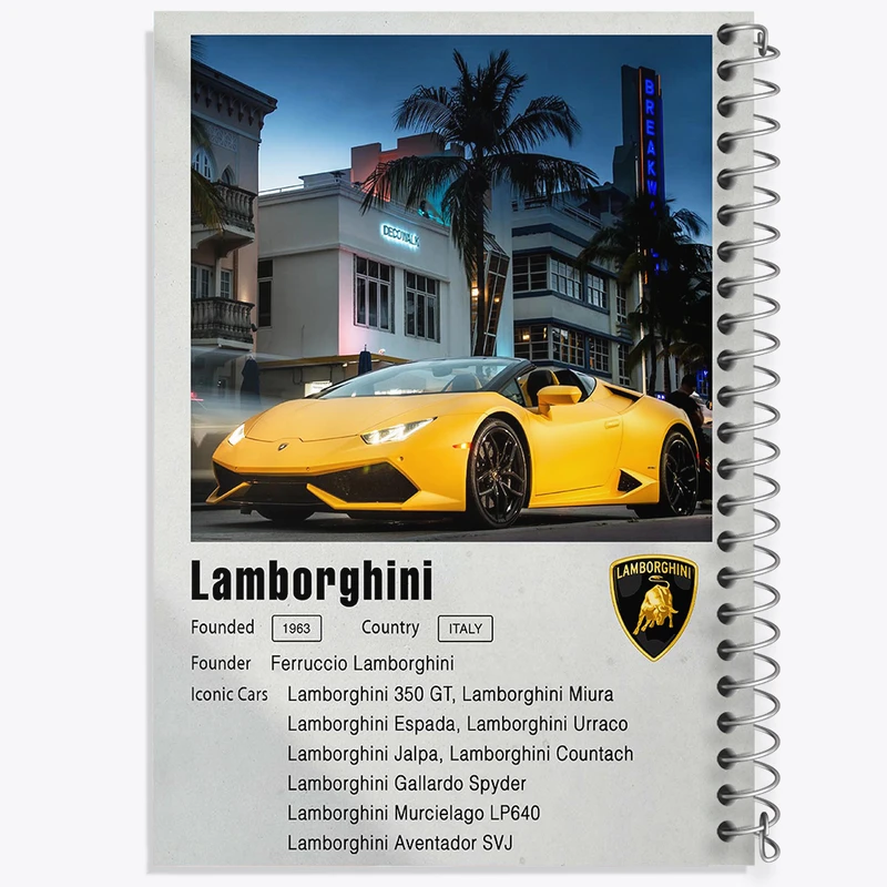 دفتر نقاشی 50 برگ خندالو طرح ماشین لامبورگینی (Lamborghini) کد F11952