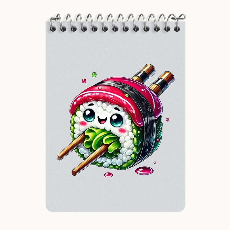 دفتر یادداشت 50 برگ خندالو طرح سوشی کیوت کد N5943