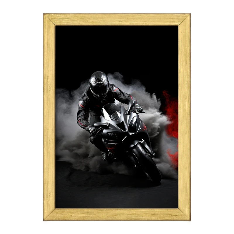 تابلو خندالو طرح موتورسوار و موتور سیکلت کد F2686