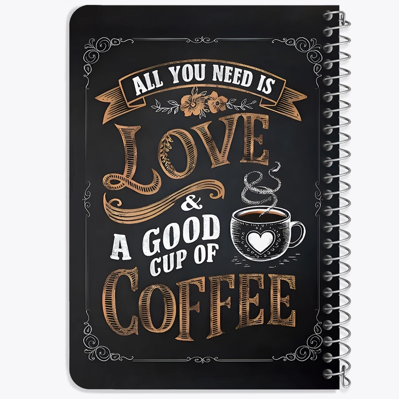 دفتر یادداشت 50 برگ خندالو طرح قهوه (COFFEE) کد F12727