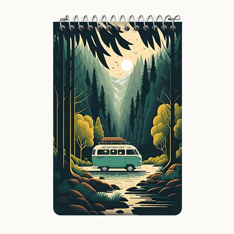 دفتر یادداشت 50 برگ خندالو طرح فولکس واگن کد F3647